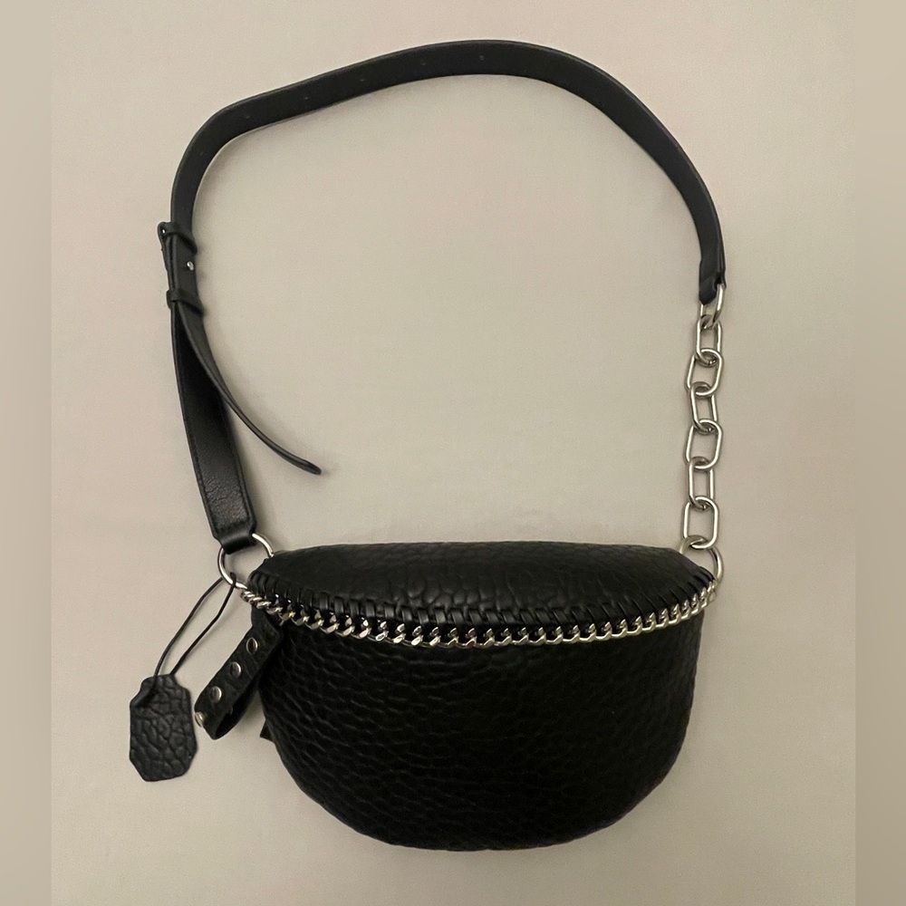 Black PU Leather Crossbody Bag